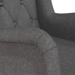 vidaXL Fotoliu picioare balansoar din lemn de hevea gri închis textil