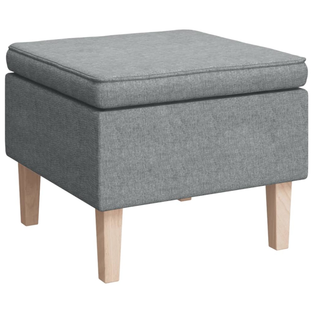 vidaXL Scaun cu picioare din lemn, gri deschis, material textil