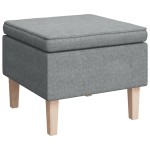 vidaXL Scaun cu picioare din lemn, gri deschis, material textil vidaXL Scaun cu picioare din lemn, gri deschis, material textil