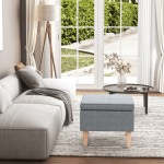 vidaXL Scaun cu picioare din lemn, gri deschis, material textil vidaXL Scaun cu picioare din lemn, gri deschis, material textil