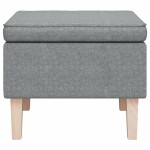 vidaXL Scaun cu picioare din lemn, gri deschis, material textil vidaXL Scaun cu picioare din lemn, gri deschis, material textil