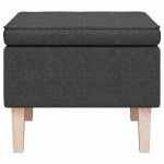 vidaXL Scaun cu picioare din lemn, gri închis, material textil vidaXL Scaun cu picioare din lemn, gri închis, material textil