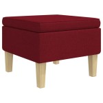 vidaXL Scaun cu picioare din lemn, roșu vin, material textil vidaXL Scaun cu picioare din lemn, roșu vin, material textil