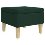 vidaXL Scaun cu picioare din lemn, verde închis, material textil vidaXL Scaun cu picioare din lemn, verde închis, material textil