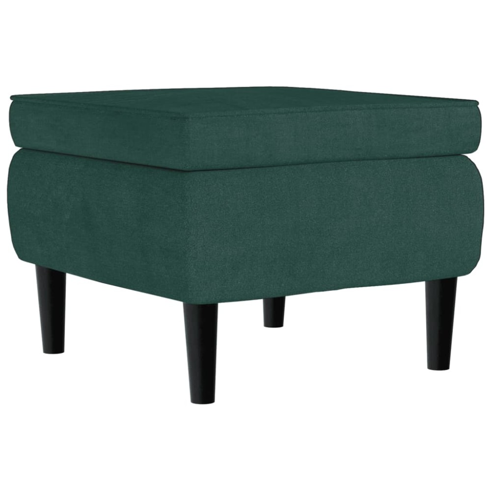 vidaXL Scaun cu picioare din lemn, verde închis, catifea