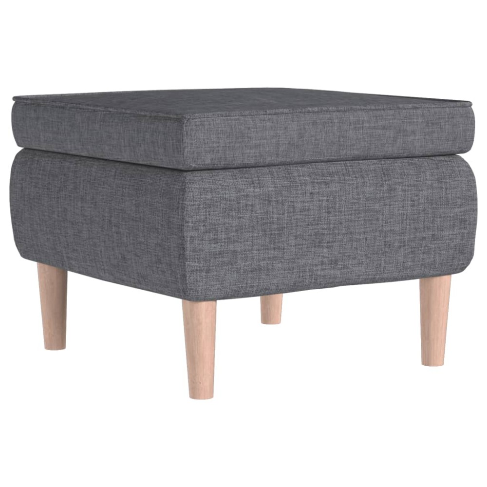 vidaXL Scaun cu picioare din lemn, gri deschis, material textil