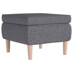 vidaXL Scaun cu picioare din lemn, gri deschis, material textil vidaXL Scaun cu picioare din lemn, gri deschis, material textil