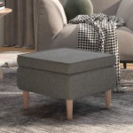 vidaXL Scaun cu picioare din lemn, gri deschis, material textil vidaXL Scaun cu picioare din lemn, gri deschis, material textil