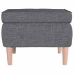 vidaXL Scaun cu picioare din lemn, gri deschis, material textil vidaXL Scaun cu picioare din lemn, gri deschis, material textil