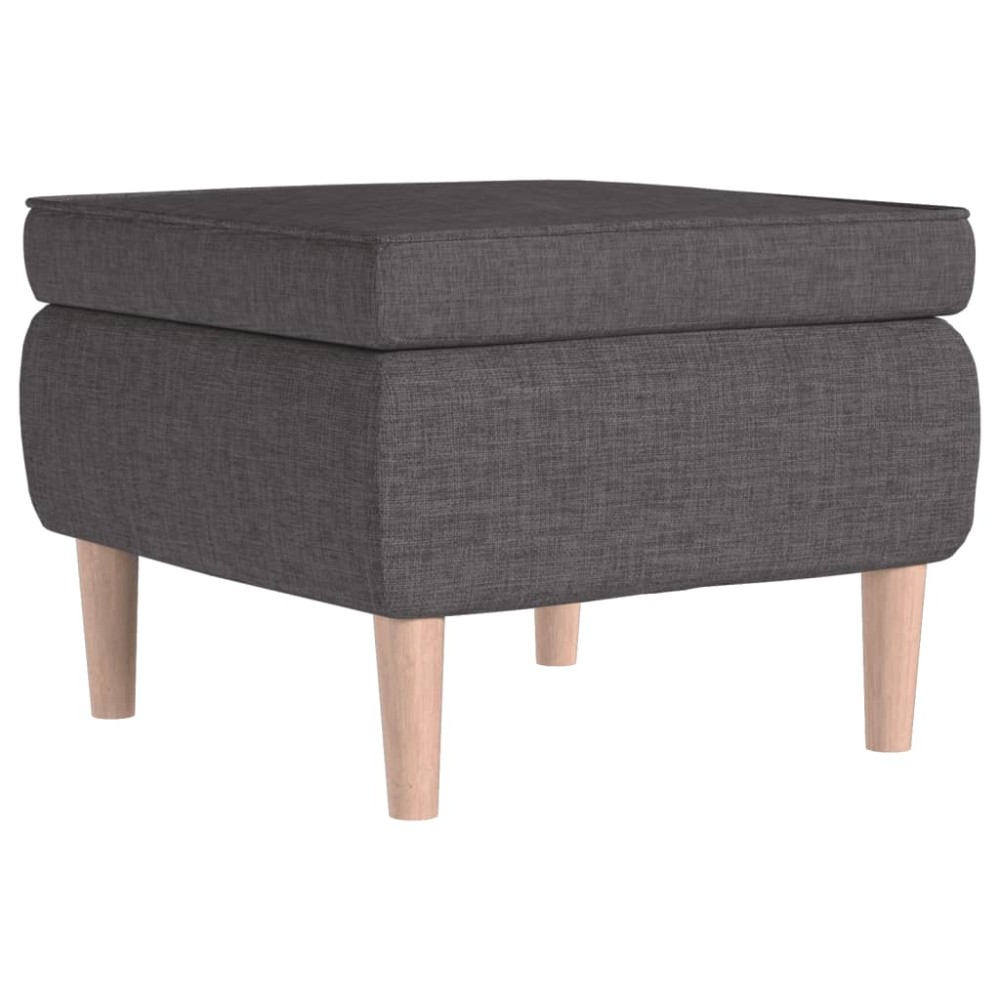 vidaXL Scaun cu picioare din lemn, gri închis, material textil