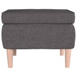 vidaXL Scaun cu picioare din lemn, gri închis, material textil vidaXL Scaun cu picioare din lemn, gri închis, material textil