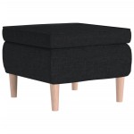 vidaXL Scaun cu picioare din lemn, negru, material textil vidaXL Scaun cu picioare din lemn, negru, material textil