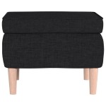 vidaXL Scaun cu picioare din lemn, negru, material textil vidaXL Scaun cu picioare din lemn, negru, material textil