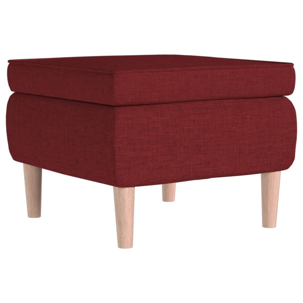 vidaXL Scaun cu picioare din lemn, roșu vin, material textil