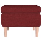 vidaXL Scaun cu picioare din lemn, roșu vin, material textil vidaXL Scaun cu picioare din lemn, roșu vin, material textil