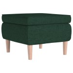 vidaXL Scaun cu picioare din lemn, verde închis, material textil vidaXL Scaun cu picioare din lemn, verde închis, material textil