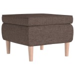 vidaXL Scaun cu picioare din lemn, gri taupe, material textil vidaXL Scaun cu picioare din lemn, gri taupe, material textil
