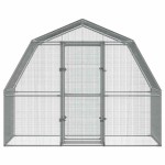 vidaXL Coteț de păsări cu ușă, argintiu, oțel galvanizat vidaXL Coteț de păsări cu ușă, argintiu, oțel galvanizat