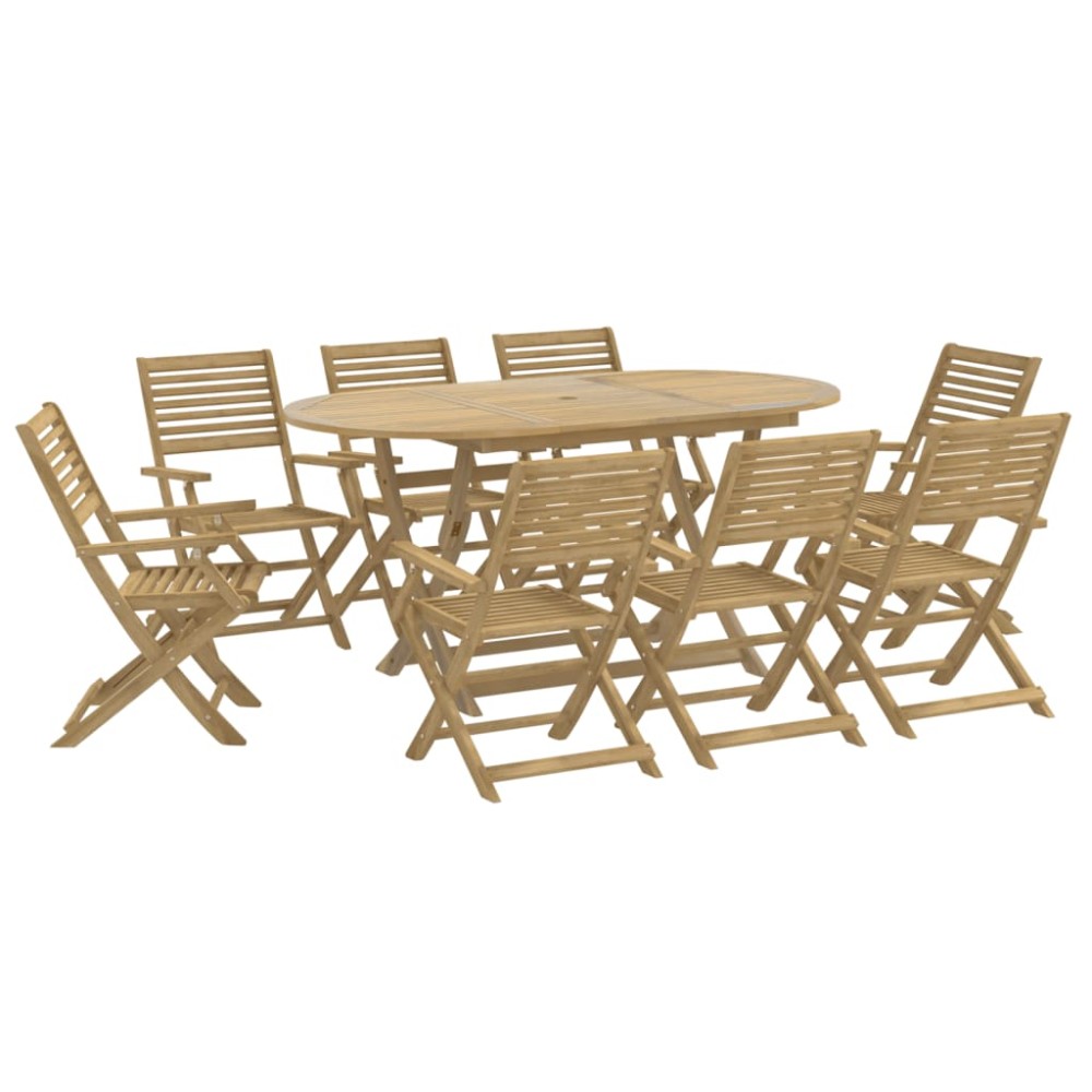 vidaXL Set mobilier de grădină, 9 piese, lemn masiv de acacia