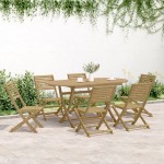 vidaXL Set mobilier de grădină, 7 piese, lemn masiv de acacia