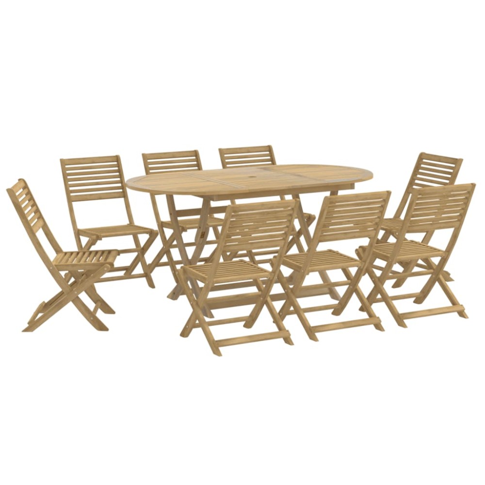 vidaXL Set mobilier de grădină, 9 piese, lemn masiv de acacia