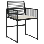 vidaXL Set mobilier de grădină cu perne, 9 piese, negru, poliratan