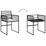 vidaXL Set mobilier de grădină cu perne, 9 piese, negru, poliratan vidaXL Set mobilier de grădină cu perne, 9 piese, negru, poliratan