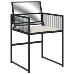 vidaXL Set mobilier de grădină cu perne, 9 piese, negru, poliratan vidaXL Set mobilier de grădină cu perne, 9 piese, negru, poliratan