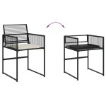 vidaXL Set mobilier de grădină cu perne, 7 piese, negru, poliratan vidaXL Set mobilier de grădină cu perne, 7 piese, negru, poliratan
