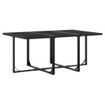 vidaXL Set mobilier de grădină cu perne, 7 piese, negru, poliratan vidaXL Set mobilier de grădină cu perne, 7 piese, negru, poliratan
