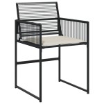 vidaXL Set mobilier de grădină cu perne, 7 piese, negru, poliratan vidaXL Set mobilier de grădină cu perne, 7 piese, negru, poliratan