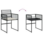 vidaXL Set mobilier de grădină cu perne, 9 piese, negru, poliratan
