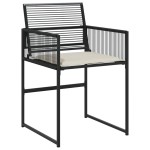 vidaXL Set mobilier de grădină cu perne, 9 piese, negru, poliratan