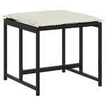 vidaXL Set mobilier de grădină cu perne, 9 piese, negru, poliratan