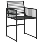 vidaXL Set mobilier de grădină, 5 piese, negru, poliratan