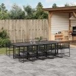 vidaXL Set mobilier de grădină, 11 piese, negru, poliratan vidaXL Set mobilier de grădină, 11 piese, negru, poliratan