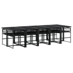 vidaXL Set mobilier de grădină, 11 piese, negru, poliratan vidaXL Set mobilier de grădină, 11 piese, negru, poliratan