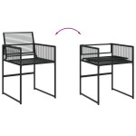 vidaXL Set mobilier de grădină, 11 piese, negru, poliratan vidaXL Set mobilier de grădină, 11 piese, negru, poliratan