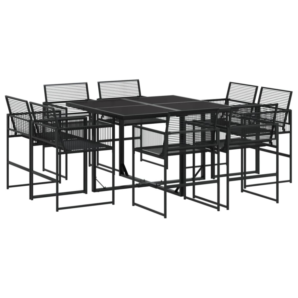 vidaXL Set mobilier de grădină, 9 piese, poliratan