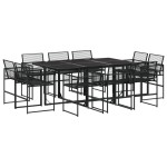 vidaXL Set mobilier de grădină, 11 piese, negru, poliratan vidaXL Set mobilier de grădină, 11 piese, negru, poliratan