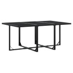 vidaXL Set mobilier de grădină, 11 piese, negru, poliratan vidaXL Set mobilier de grădină, 11 piese, negru, poliratan
