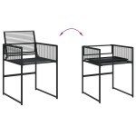 vidaXL Set mobilier de grădină, 5 piese, negru, poliratan