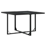 vidaXL Set mobilier de grădină, 5 piese, negru, poliratan