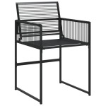 vidaXL Set mobilier de grădină, 5 piese, negru, poliratan