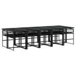 vidaXL Set mobilier de grădină, 11 piese, negru, poliratan vidaXL Set mobilier de grădină, 11 piese, negru, poliratan