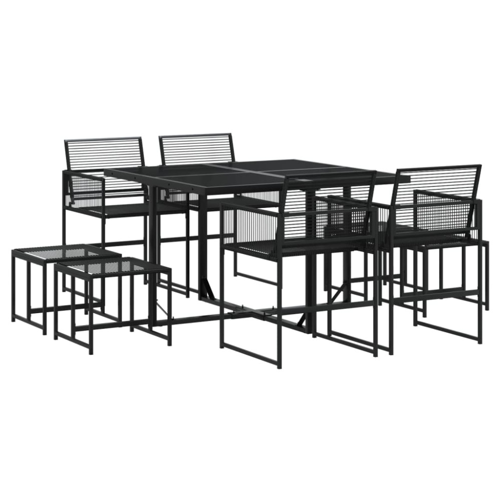vidaXL Set mobilier de grădină, 9 piese, poliratan