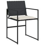 vidaXL Set mobilier de grădină cu perne, 9 piese, negru, poliratan vidaXL Set mobilier de grădină cu perne, 9 piese, negru, poliratan