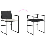 vidaXL Set mobilier de grădină cu perne, 9 piese, negru, poliratan vidaXL Set mobilier de grădină cu perne, 9 piese, negru, poliratan