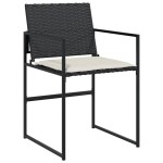 vidaXL Set mobilier de grădină cu perne, 9 piese, negru, poliratan vidaXL Set mobilier de grădină cu perne, 9 piese, negru, poliratan