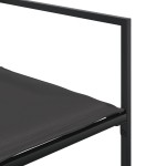 vidaXL Set mobilier de grădină, 7 piese, cu perne, negru, textilenă